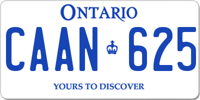 ON license plate CAAN625