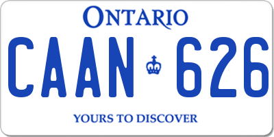 ON license plate CAAN626