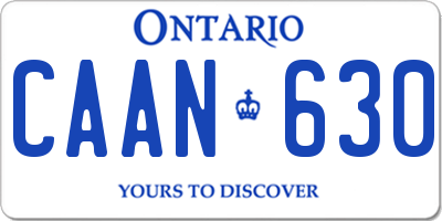 ON license plate CAAN630