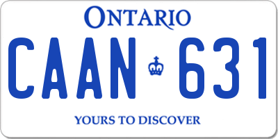 ON license plate CAAN631