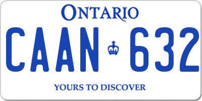 ON license plate CAAN632