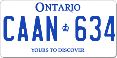 ON license plate CAAN634