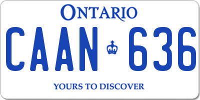 ON license plate CAAN636