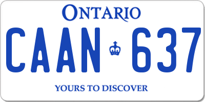 ON license plate CAAN637