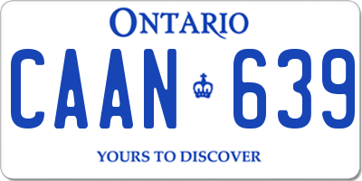 ON license plate CAAN639