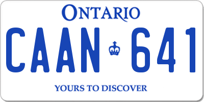 ON license plate CAAN641