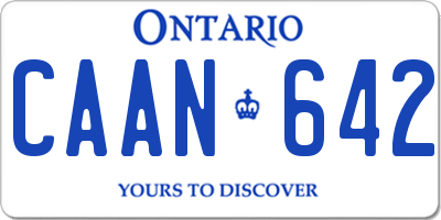 ON license plate CAAN642