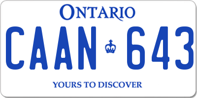 ON license plate CAAN643