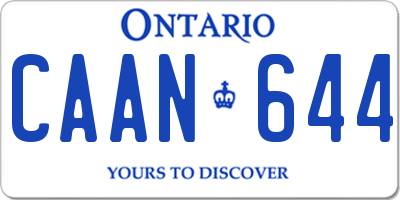 ON license plate CAAN644