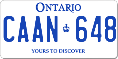 ON license plate CAAN648