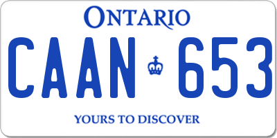 ON license plate CAAN653