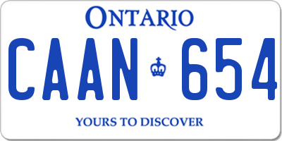 ON license plate CAAN654