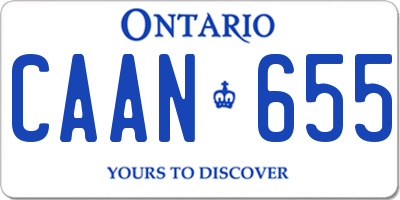 ON license plate CAAN655