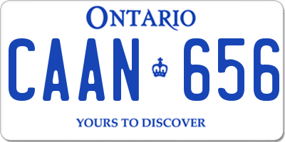 ON license plate CAAN656