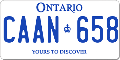 ON license plate CAAN658