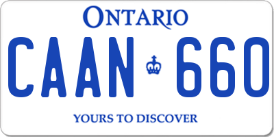 ON license plate CAAN660