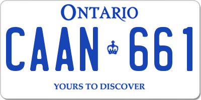 ON license plate CAAN661