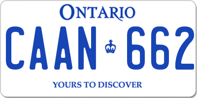 ON license plate CAAN662