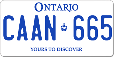 ON license plate CAAN665