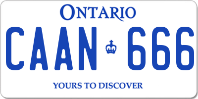 ON license plate CAAN666