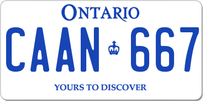 ON license plate CAAN667