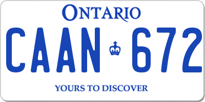 ON license plate CAAN672