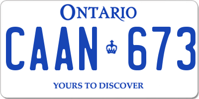 ON license plate CAAN673