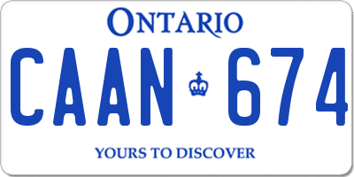 ON license plate CAAN674