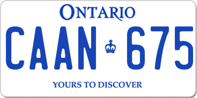 ON license plate CAAN675