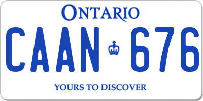 ON license plate CAAN676