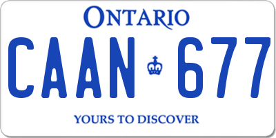 ON license plate CAAN677