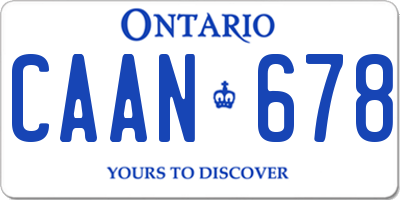 ON license plate CAAN678