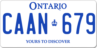 ON license plate CAAN679