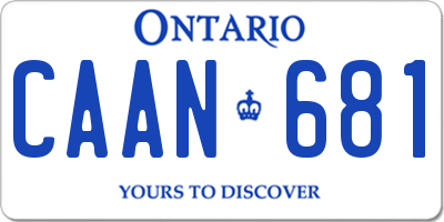 ON license plate CAAN681