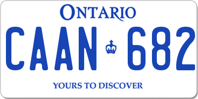 ON license plate CAAN682