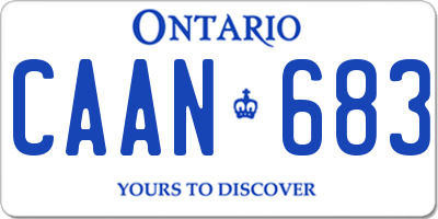 ON license plate CAAN683