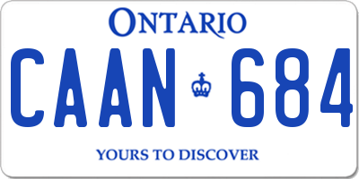 ON license plate CAAN684