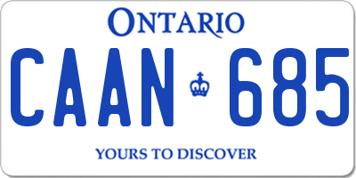 ON license plate CAAN685