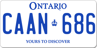 ON license plate CAAN686