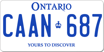 ON license plate CAAN687