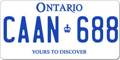 ON license plate CAAN688