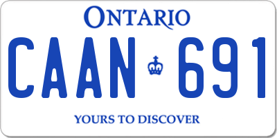 ON license plate CAAN691