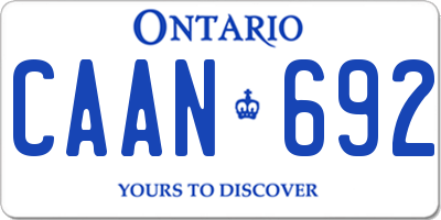 ON license plate CAAN692