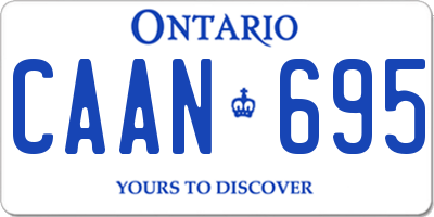 ON license plate CAAN695