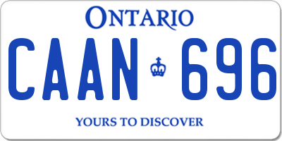 ON license plate CAAN696