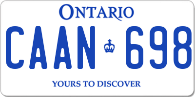 ON license plate CAAN698