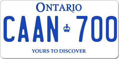 ON license plate CAAN700