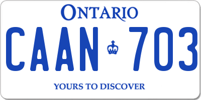 ON license plate CAAN703