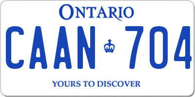 ON license plate CAAN704