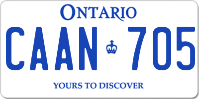 ON license plate CAAN705